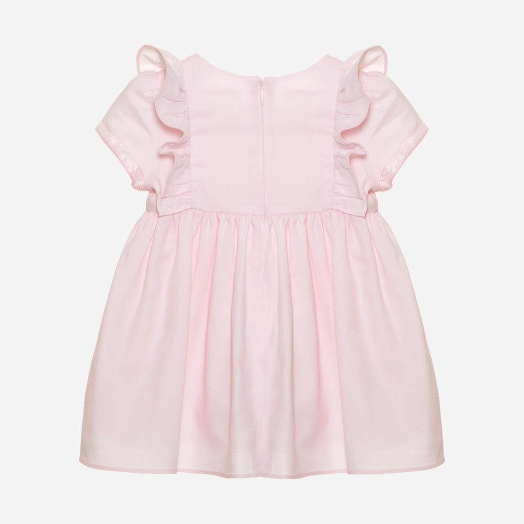 Patachou Girls Pale Pink Frill Dress From The Back