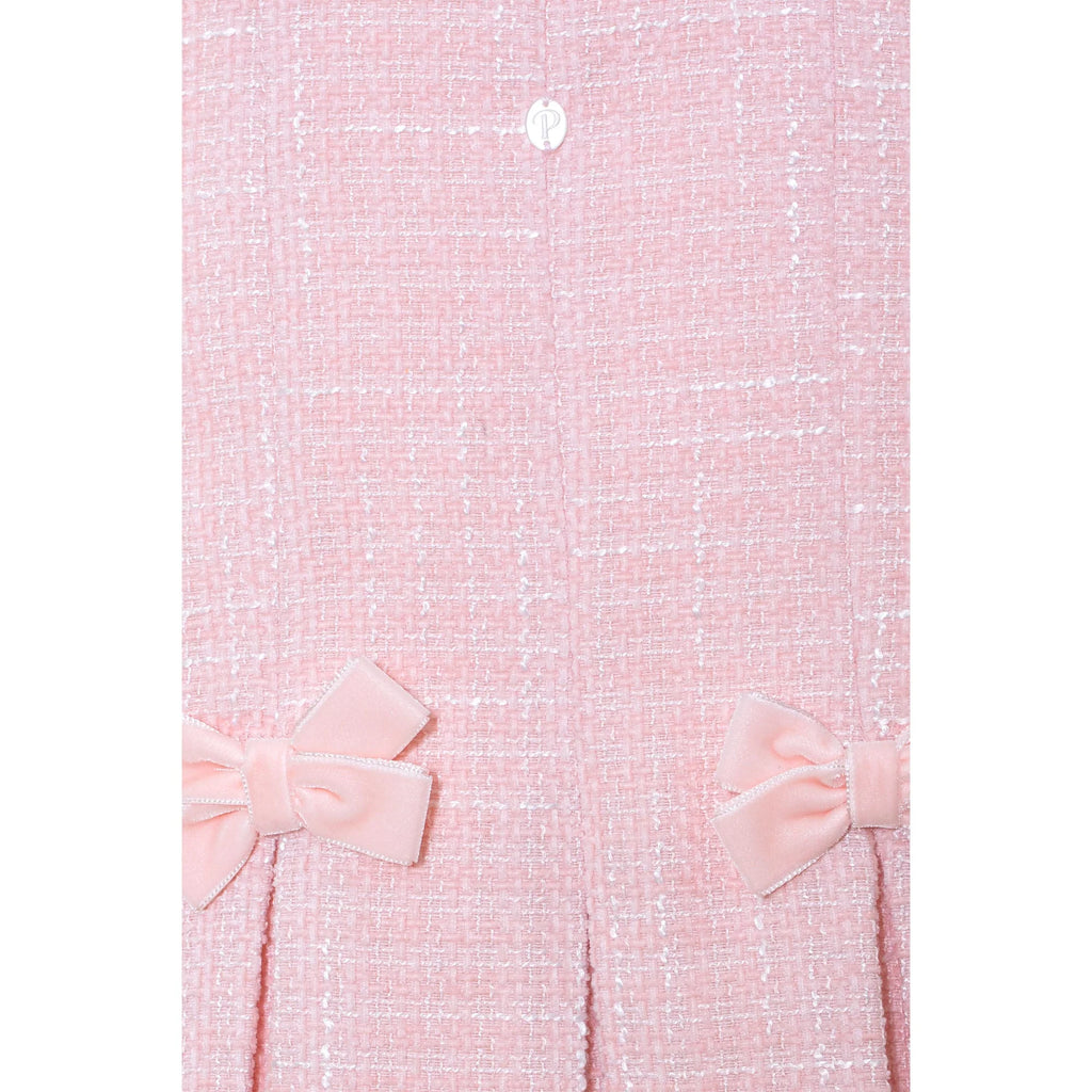 Patachou Girls Pink Tweed Pinafore & Top Set Close Up