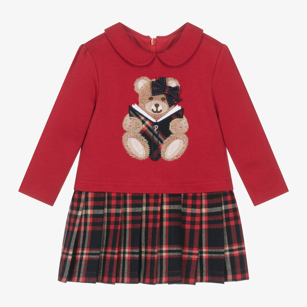 Patachou Cute Girls Red Teddy Motif Dress