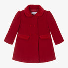 Patachou Red Traditional Christmas Coat For Girls 