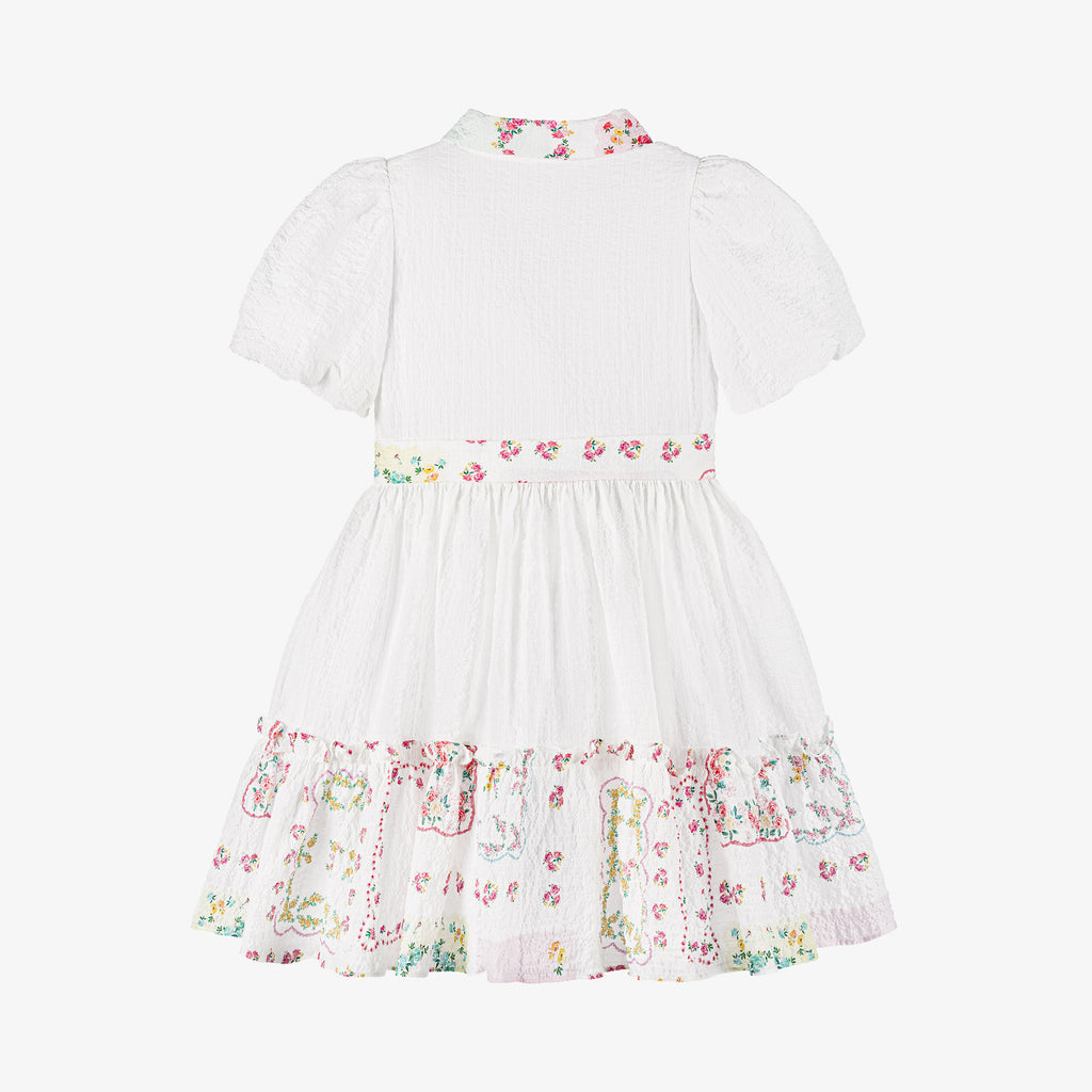 Patachou Girls White Floral Dress From The Back