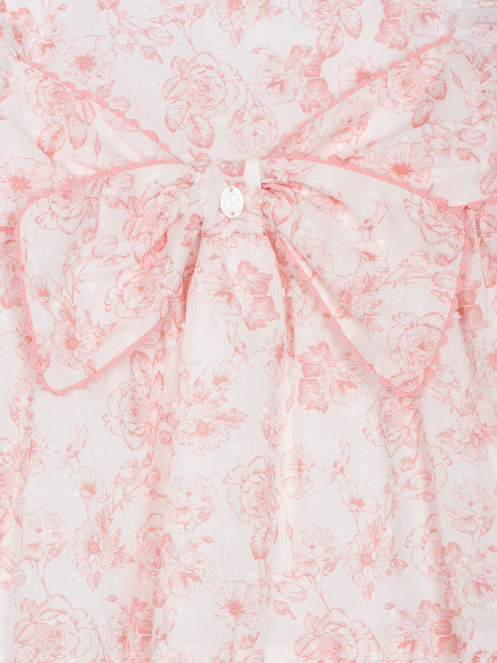 Patachou girls pink floral bow detail close up