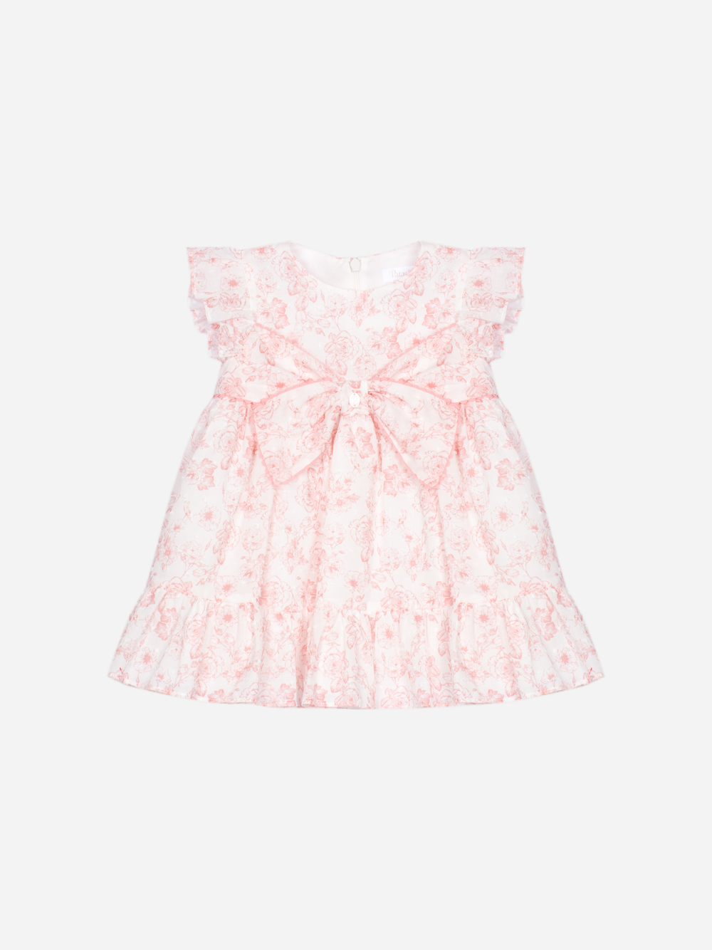 Patachou girls pink floral bow occasion dress front view