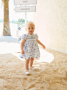 Patachou girls navy floral dress worn outdoor Occasion 