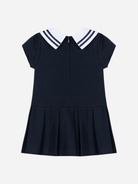 Patachou girls navy dress back view with pleated skirt