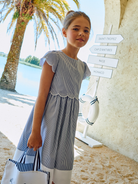 Patachou girls striped scalloped dress at summer occasion girls dress