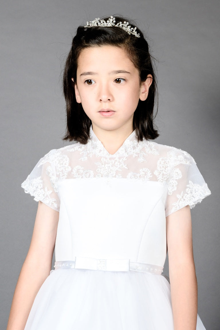 Poinsettia “Cilla” White Communion Dress