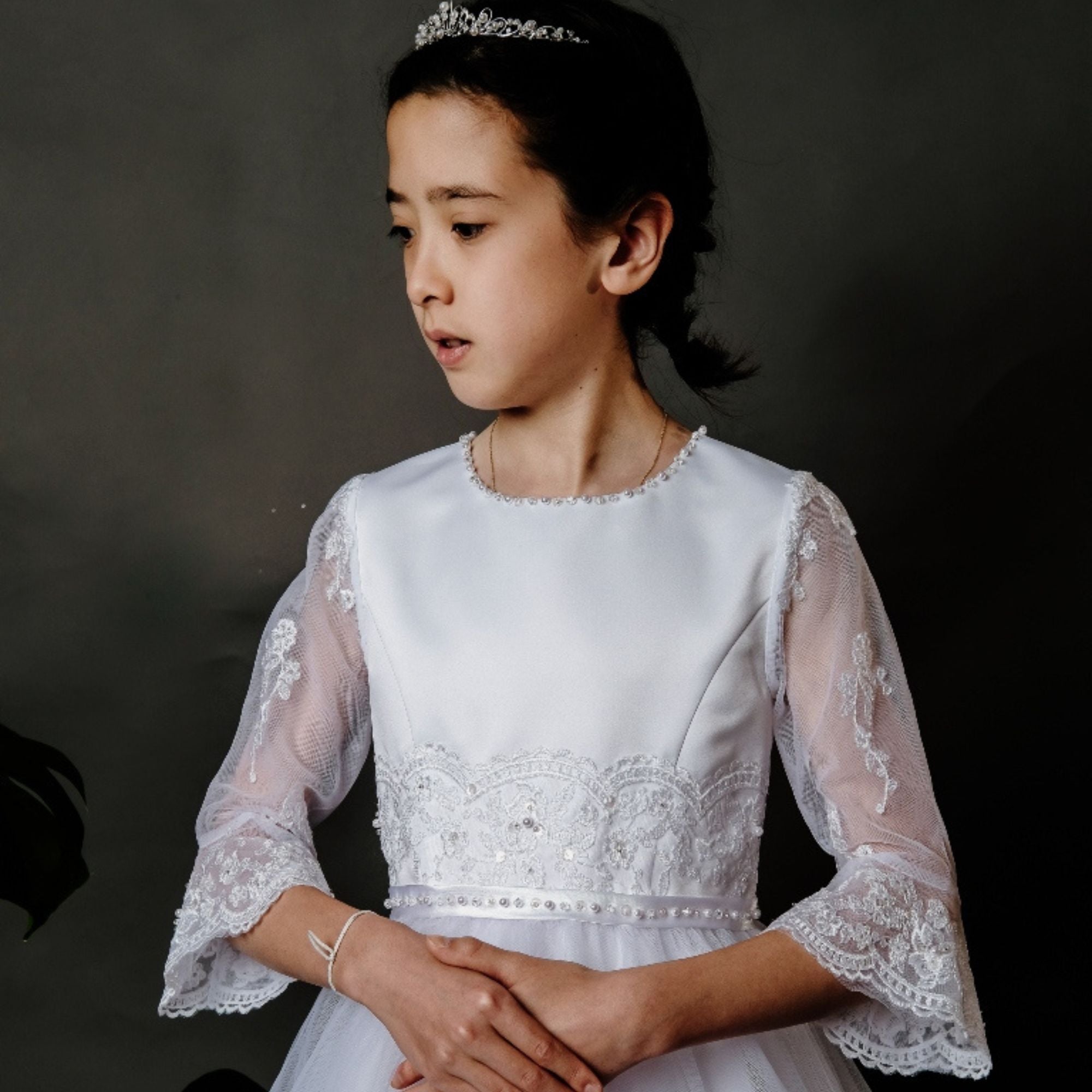 Poinsettia ‘Mila’ White Communion Dress