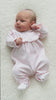  Newborn Baby girl wearing Emile et Rose Maddy pink velour babygrow video