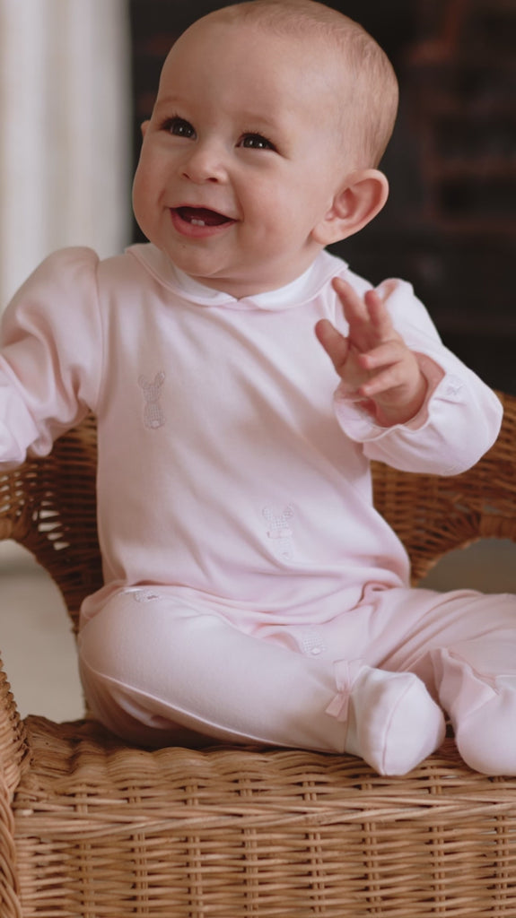 Emile et Rose Kallie Pink Bunny Babygrow outfit and hat gift set