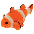 The Puppet Company orange clownfish finger puppet with white stripes and black-edged fins