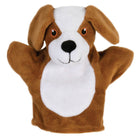     The Puppet Company My First Dog hand puppet in brown and white plush toy with floppy ears