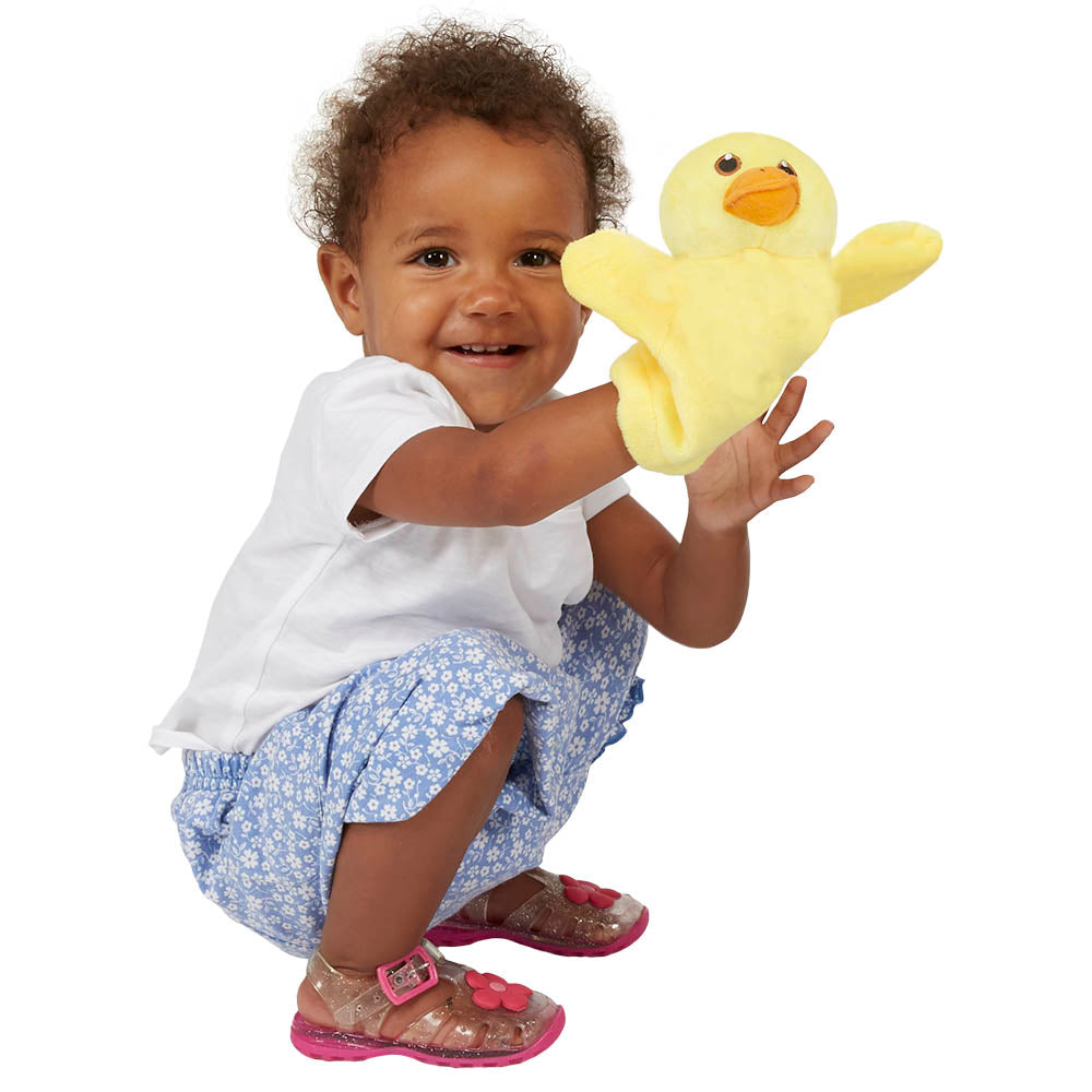 Young child’s educational toy from The Puppet Company yellow duck hand puppet