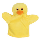The Puppet Company My First Duck hand puppet in bright yellow plush with an orange beak