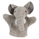 The Puppet Company My First Elephant hand puppet in soft grey plush with floppy ears and white tusks