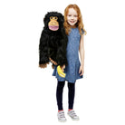Life size     Medium chimpanzee puppet with Velcro hands and banana accessory
