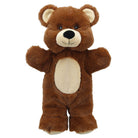 The Puppet Company Eco Walking Teddy Bear Puppet front view with brown plush fur and cream tummy