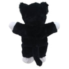 Rear view of The Puppet Company cat walking puppet showing its long black tail