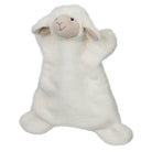 Cream lamb cuddle puppet shown at an angle with embroidered face and floppy ears