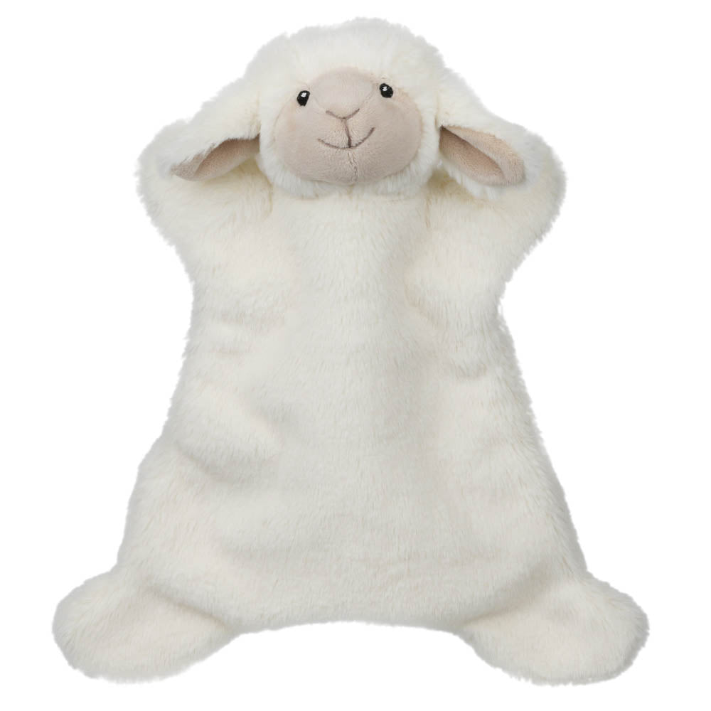 The Puppet Company My Cuddly Lamb hand puppet front view in soft cream plush