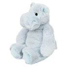 Pale blue Wilberry Hippo soft toy shown from a three-quarter angle