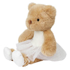 Honey-brown children’s teddy bear soft toy in ballet slippers shown at an angle