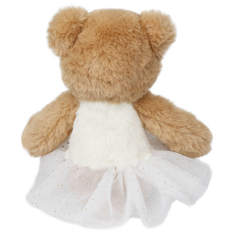 Rear view of the Wilberry Ballet Dancer Bear kids Teddy wearing a white tutu