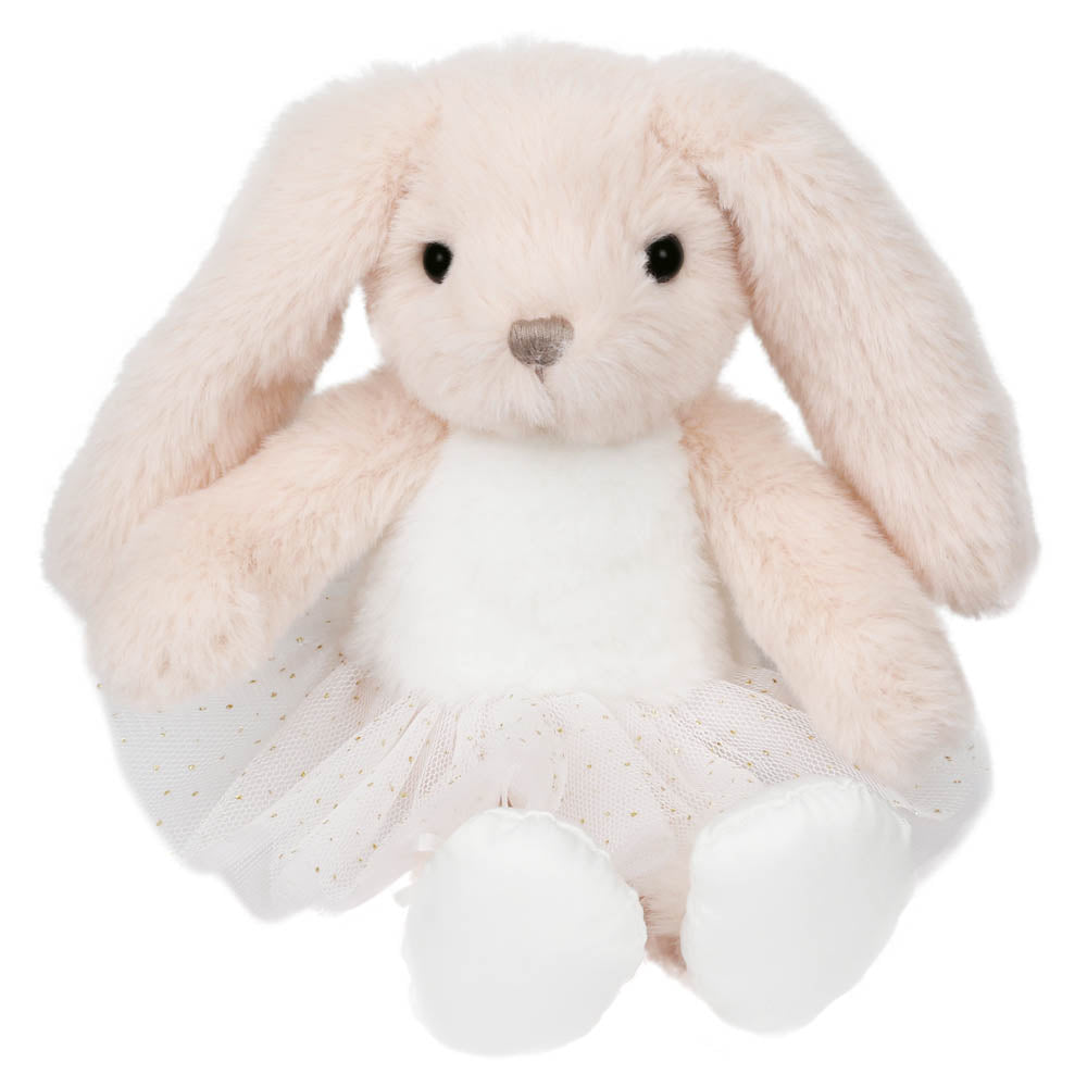 Wilberry Ballerina Bunny soft toy seated in a white tutu