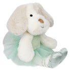 Wildberry Dancer Dog soft toy seated in a mint green ballet outfit