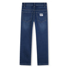 Timberland boys blue denim jeans back view with pockets and branded label