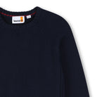 Timberland boys navy blue cotton wool jumper back view