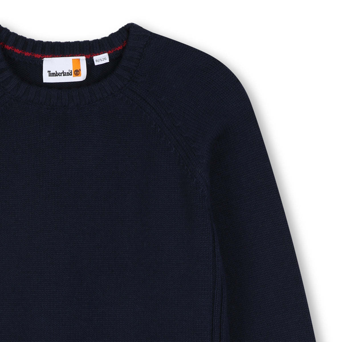Timberland boys navy blue cotton wool jumper back view
