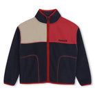 Timberland boys navy colour block full zip fleece jacket front view