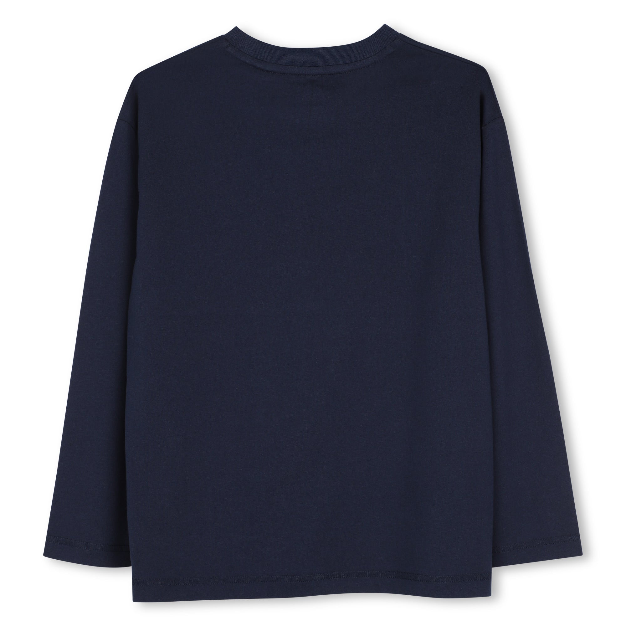 Timberland boys navy blue long sleeve cotton T-shirt back view