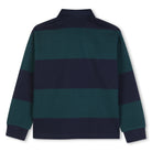 Timberland boys striped rugby shirt navy and green back view