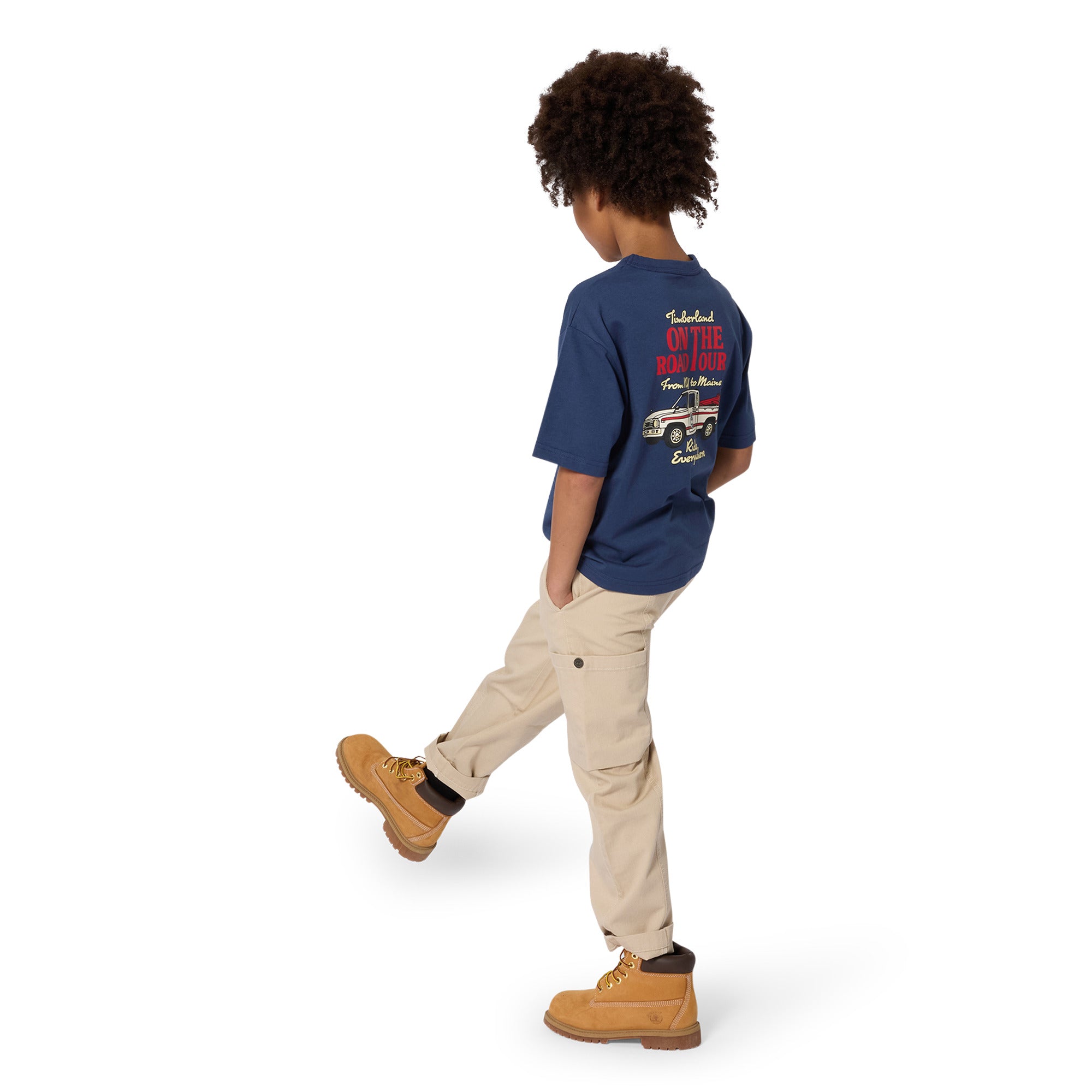     Timberland boys navy summer T-shirt side profile view