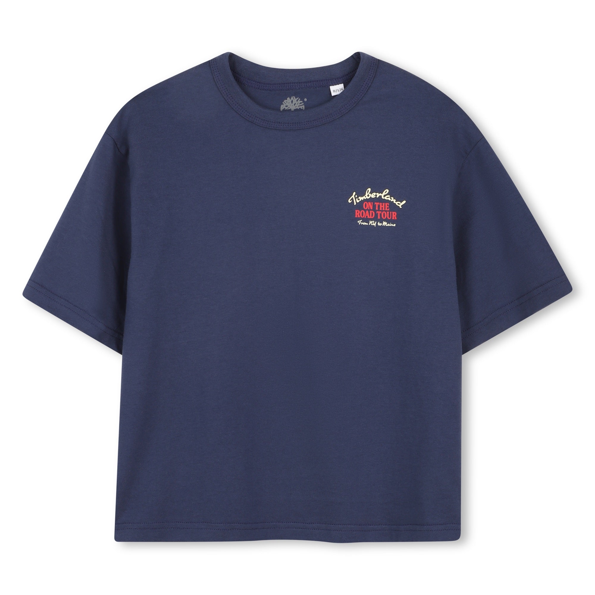     Timberland boys navy On The Road short sleeve T-shirt front view