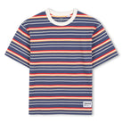     Timberland boys navy red and cream striped T-shirt front view