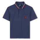     Timberland boys navy short sleeve polo shirt front view
