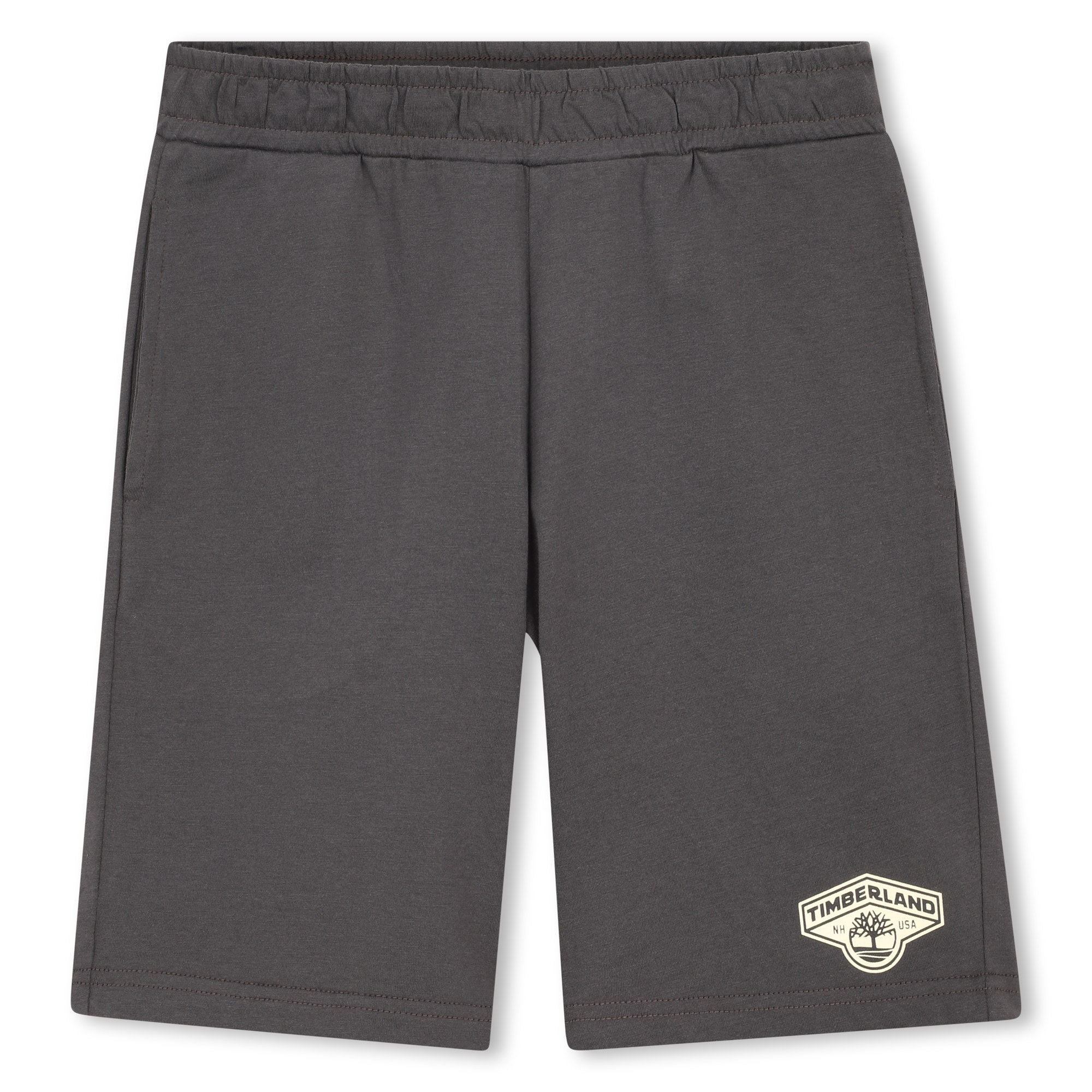 Timberland boys charcoal Bermuda shorts front view