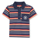     Timberland boys navy and red striped polo co-ord set for boys