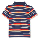     Timberland boys striped polo shirt with matching navy shorts back view