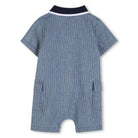     Timberland baby boys blue and white short romper back view