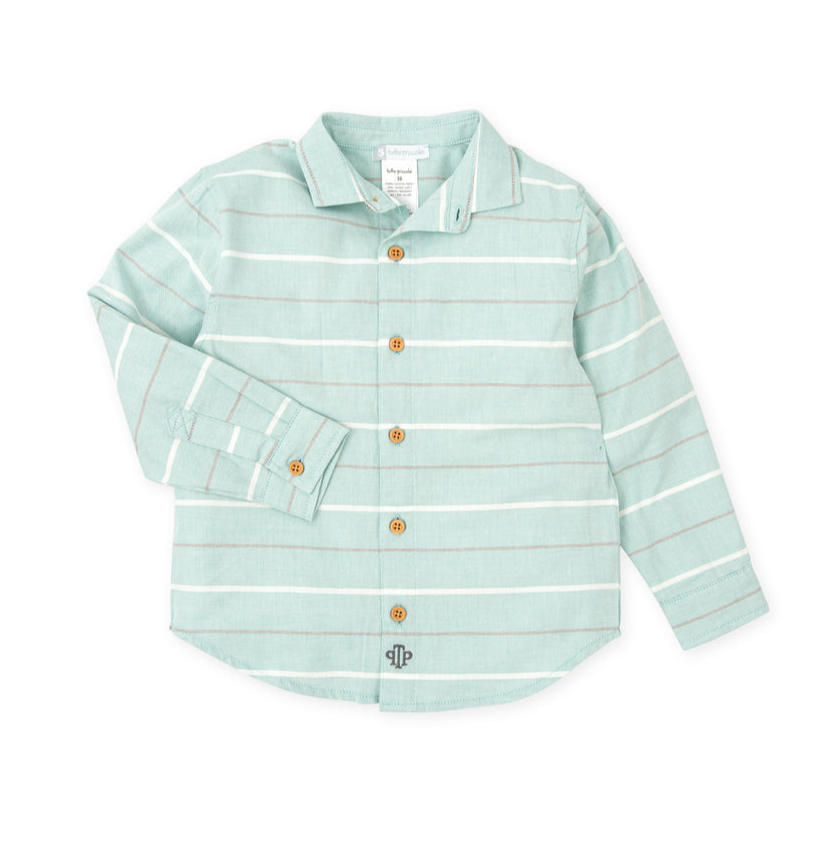 Tutto Piccolo Boys Mint Green Striped Smart Shirt