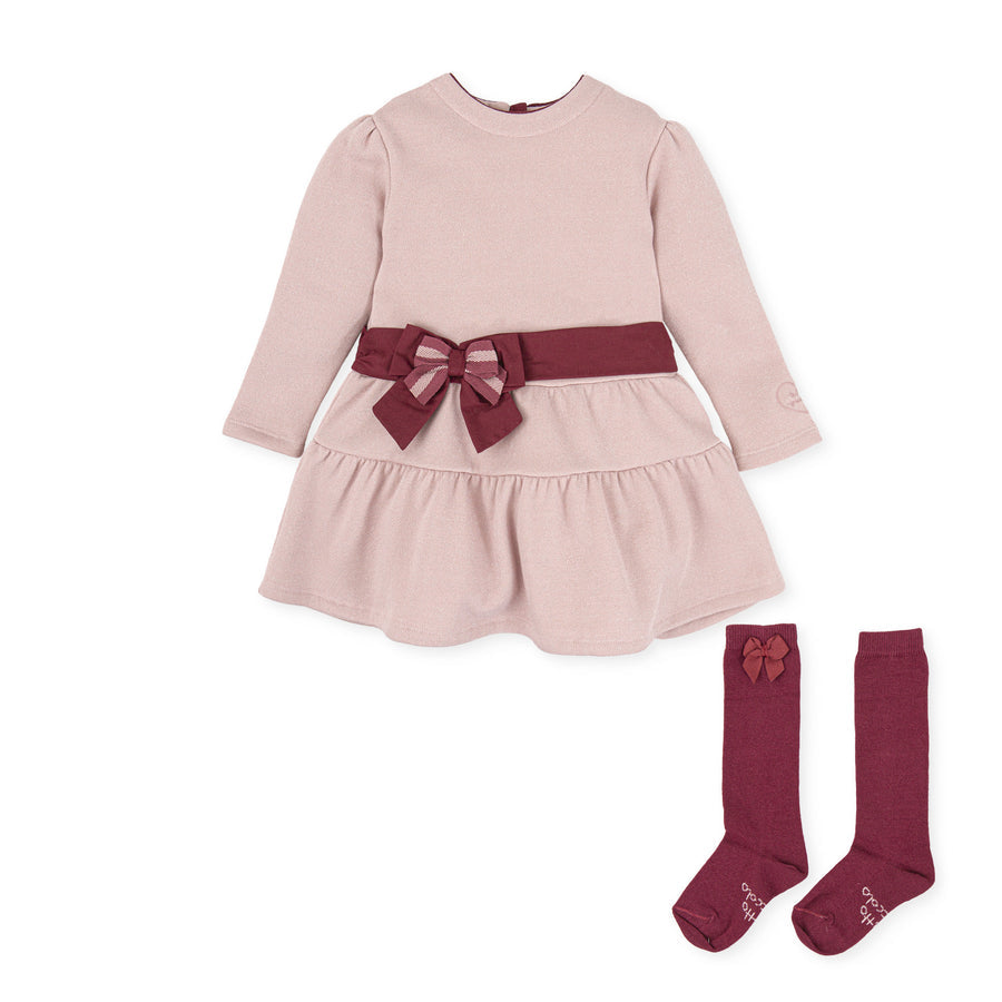 Tutto Piccolo Girls Pale Pink Dress & Socks Set