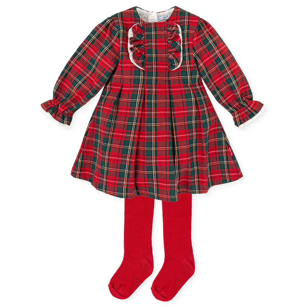 Tutto Piccolo Girls Red Tartan Dress Set