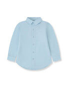 Tutto Piccolo boys porcelain blue chambray long sleeve shirt front
