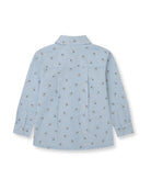 Back view of Tutto Piccolo boys blue printed shirt