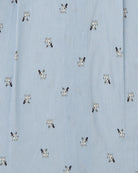 Close-up of Tutto Piccolo boys blue printed shirt