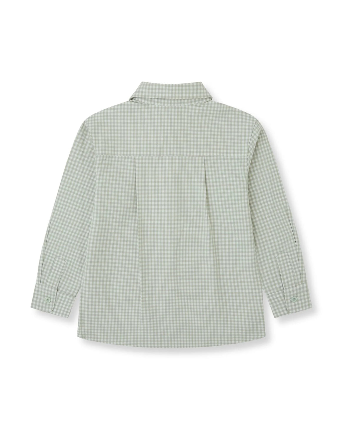 Tutto Piccolo boys sea green gingham shirt back view